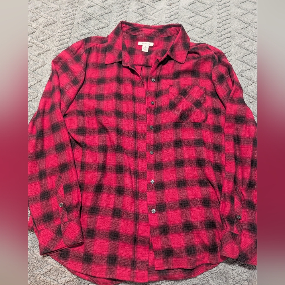 Westbound Red and Black Plaid Button Down Shirt